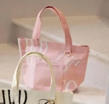 Herlipto 로고 토트백 핑크 peach 피치