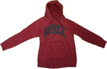 AVIREX 레드 후드 부착 후드티 L