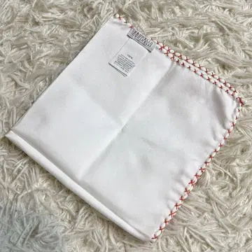 [ 새상품급 ] 브루넬로쿠치넬리 포켓 치프 손수건 화이트 빨간색 코튼
