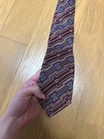 TABLEAU 빈티지 일본산 실크 넥타이 버건디 실크 100%