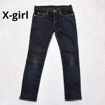 X-girl 엑스걸 스트레치 데님 팬츠 다크 네이비 인디고 1