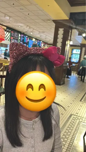 USJ 핑크 리본 글리터 머리띠