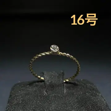 빈티지 패션 반지 골드 16호 스톤 다이아풍 트위스트