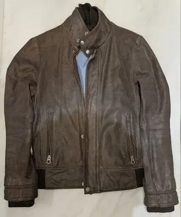 Urban Research 그레이 양가죽 (라무) 가죽 자켓 38