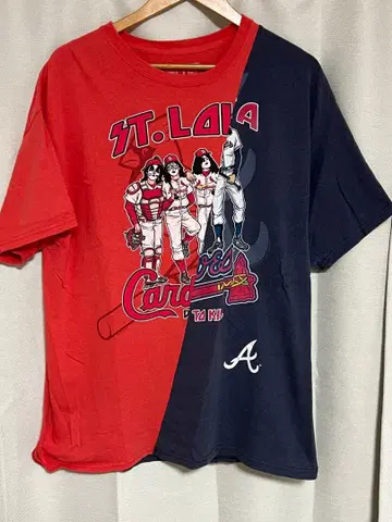 KISS 리퀴드 블루 구제 의류 MLB 메이저 티셔츠 반팔티 키스 야구