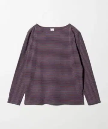 6(ROKU) 코튼 보더 보트넥 티셔츠