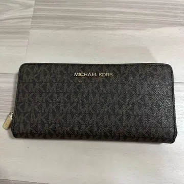MICHAEL KORS 모노그램 장지갑 브라운
