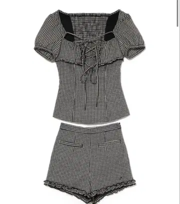 andmary 도로시 깅엄 체크 세트업