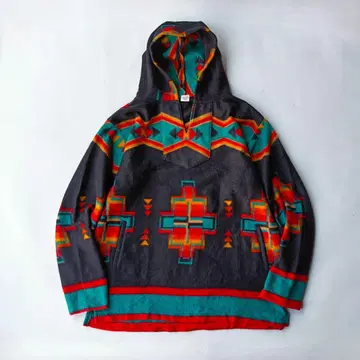 el paso saddle blanket 네이티브 무늬 플리스 후드티