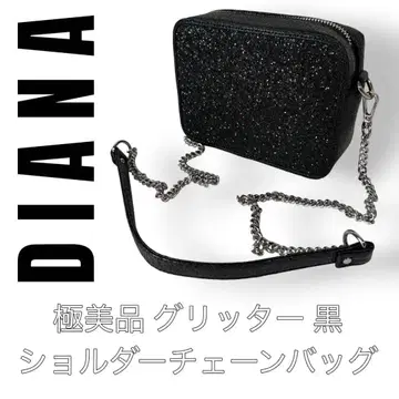 DIANA 다이애나 체인 숄더 글리터 블랙 숄더백 라메