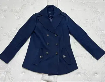 GAP 네이비 더블 브레스트 피 코트 XS