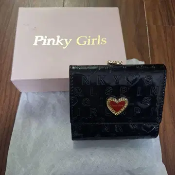 Pinky Girls 3단 폴더형 지갑 블랙