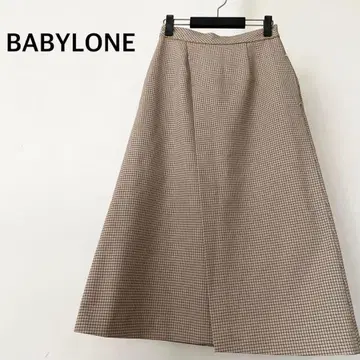 바빌론 롱 스커트 하의 체크 계열 랩 스커트풍