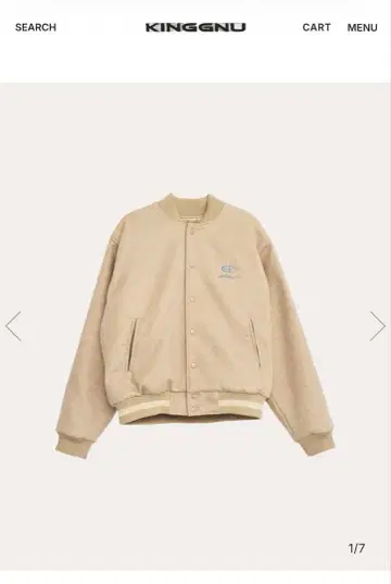 [ Kinggnu ] CEN+RAL STADIUM JACKET 베이지 S