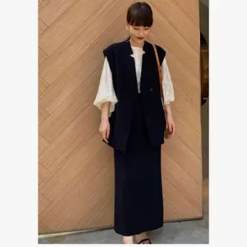 AMERI OTONA WRAP VEST SET UP DRESS 아메리