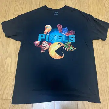 구제 PIXELS 캐릭터 티셔츠 블랙