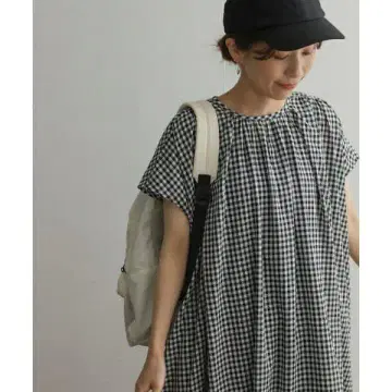 미사용 어반 리서치 도어스 코튼 론 깅엄 원피스 페티코트 포함