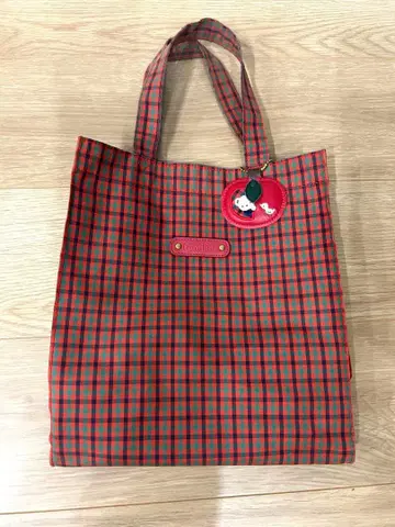 파밀리아 familiar 깅엄 체크 토트백 체크 빨간색 대
