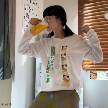 아이묭 롱T 화이트