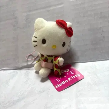 키티 유카타 딸기 초코 봉제 인형 마스코트 헤이세이 레트로
