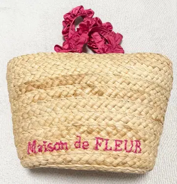 메종 드 플뢰르 프릴 바스켓백 라즈베리 핑크
