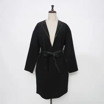 개럴개런트 시어 가죽 벨트 부착 가운 코트 블랙 사이즈 F*OD260