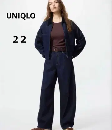 UNIQLO 유니클로 배기 커브 진즈 22 데님 NAVY
