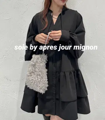 soie by apres jour mignon 블랙 프릴 튜닉