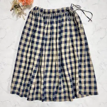 45R 인도 린넨 트윌 이지 개더 스커트