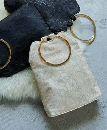 niana 링 핸들 꽃무늬 자수 레이스 파티 백
