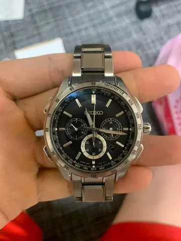 SEIKO 크로노그래프 손목시계 블랙