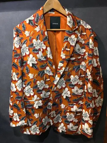 LOVELESS 오렌지 꽃무늬 테일러드 자켓