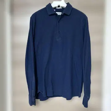 GUY ROVER 네이비 긴팔 피케 셔츠 XL 사이즈 이탈리아제