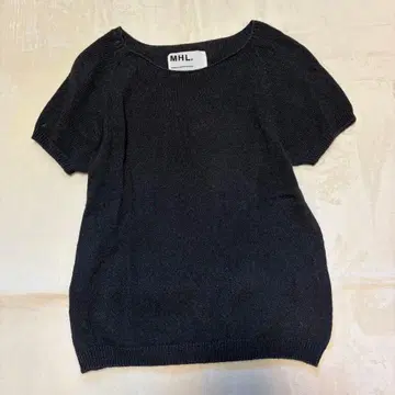 MHL. 마가렛호웰 린넨코튼 반팔 니트 블랙 사이즈 2
