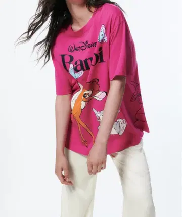 ZARA 해리 램버트 디즈니 콜라보 밤비 T셔츠 핑크