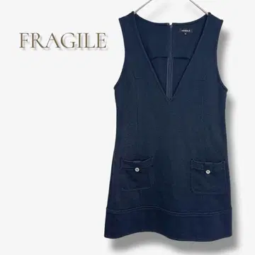 프라질 V넥 원피스 네이비 슬리브리스 심플 a1707