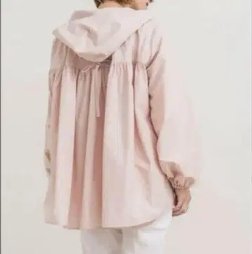 yori 백 개더 발수 후드티 라이트 핑크