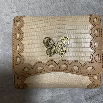 ANNA SUI 3단 폴더형 지갑 베이지