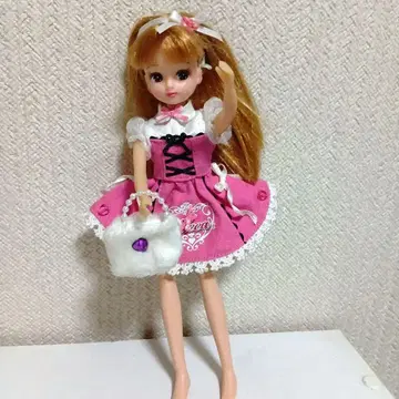 리카짱 인형 본체 핑크 드레스 화이트 백 리본
