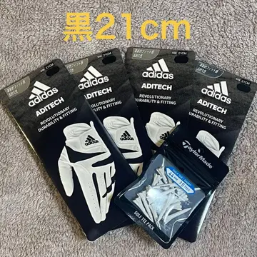 새상품 adidas 골프 그로브 21cm 블랙 4개 + 테일러메이드 티