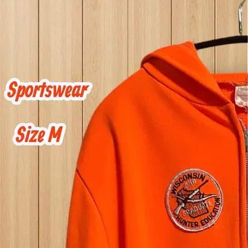 70s USA제 헌팅 와펜 지퍼 후드티 M