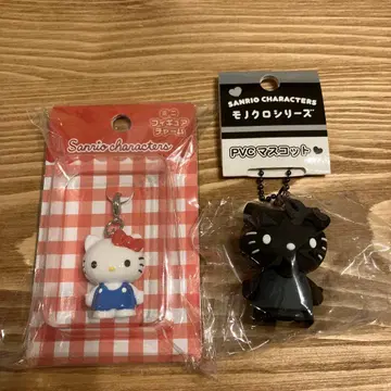 산리오 헬로키티 미니 피규어 참 PVC 마스코트 흑백 세트