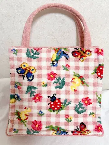 페이러 하이디 체크 미니 토트백 핑크