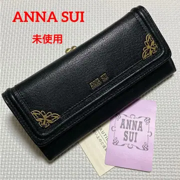 미사용 ANNA SUI 안나수이 가죽 가마구치 장지갑 블랙 버터플라이