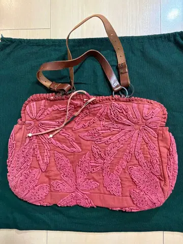 JAMIN PUECH 핑크 토트백 잎 자수