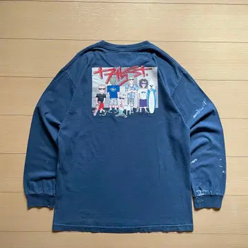 90s AAA USA제 17th street 롱 T 백 프린트