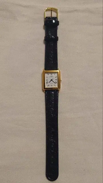 시티즌 CITIZEN 블랙 가죽 밴딩 골드 컬러 케이스 아날로그 손목시계