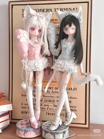 인형 의류/아웃핏/MDD/1/4/고양이 귀/핑크