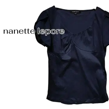 [ 컨디션 최상 ] nanette lepore 개더 상의 네이비 S