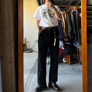 츠네타 다이키 레어 컬러 블랙 90s vintage 코듀로이 팬츠 2턱